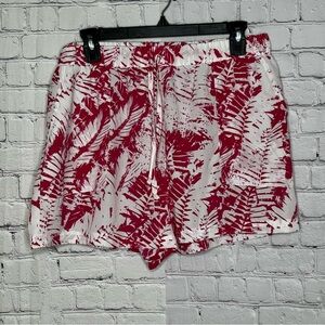 West Loop Pink and White Shorts with Tropical Print Size L/XL